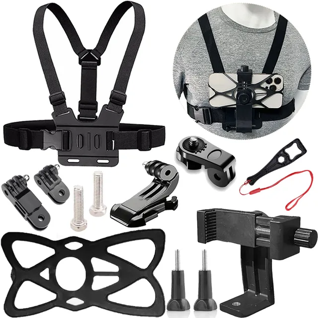 Pasek na klatkę piersiową Obrotowy uchwyt na telefon do telefonu komórkowego Uchwyt na iphone Pasek na klatkę piersiową do Gopro Hero Insta360 Osmo Akcesoria do aparatu POV