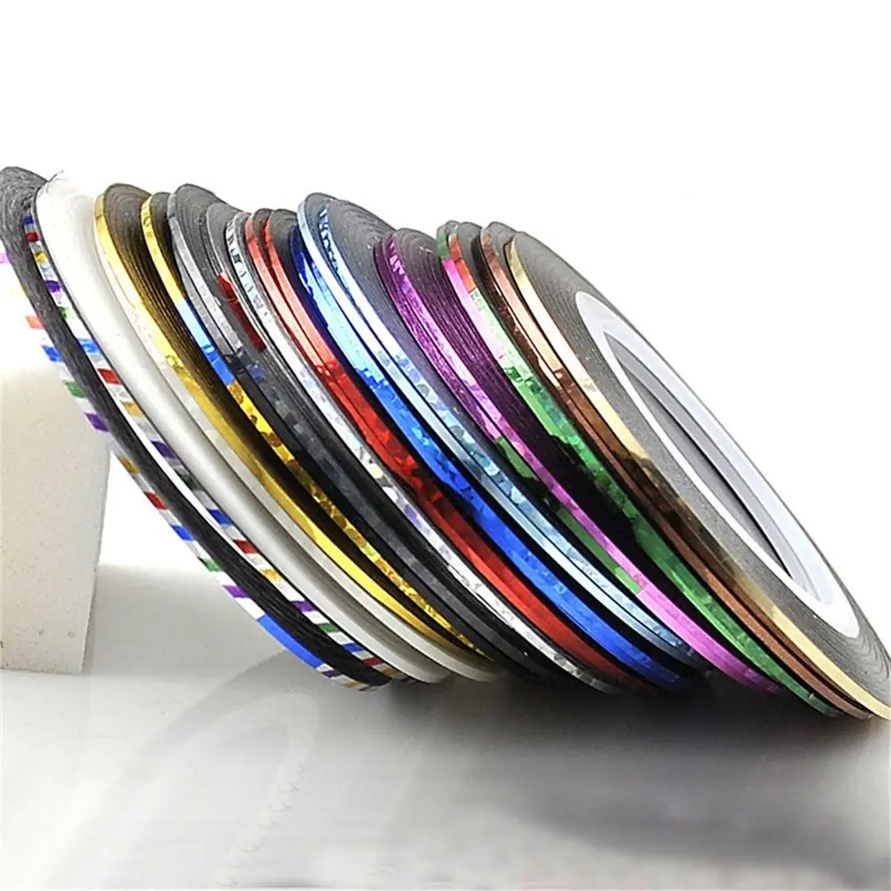 Fly Tying Material Narrow Tinsel Tape UV Shinning Holographic Fishing Line Tape Colorful Glittering for 14Pcs