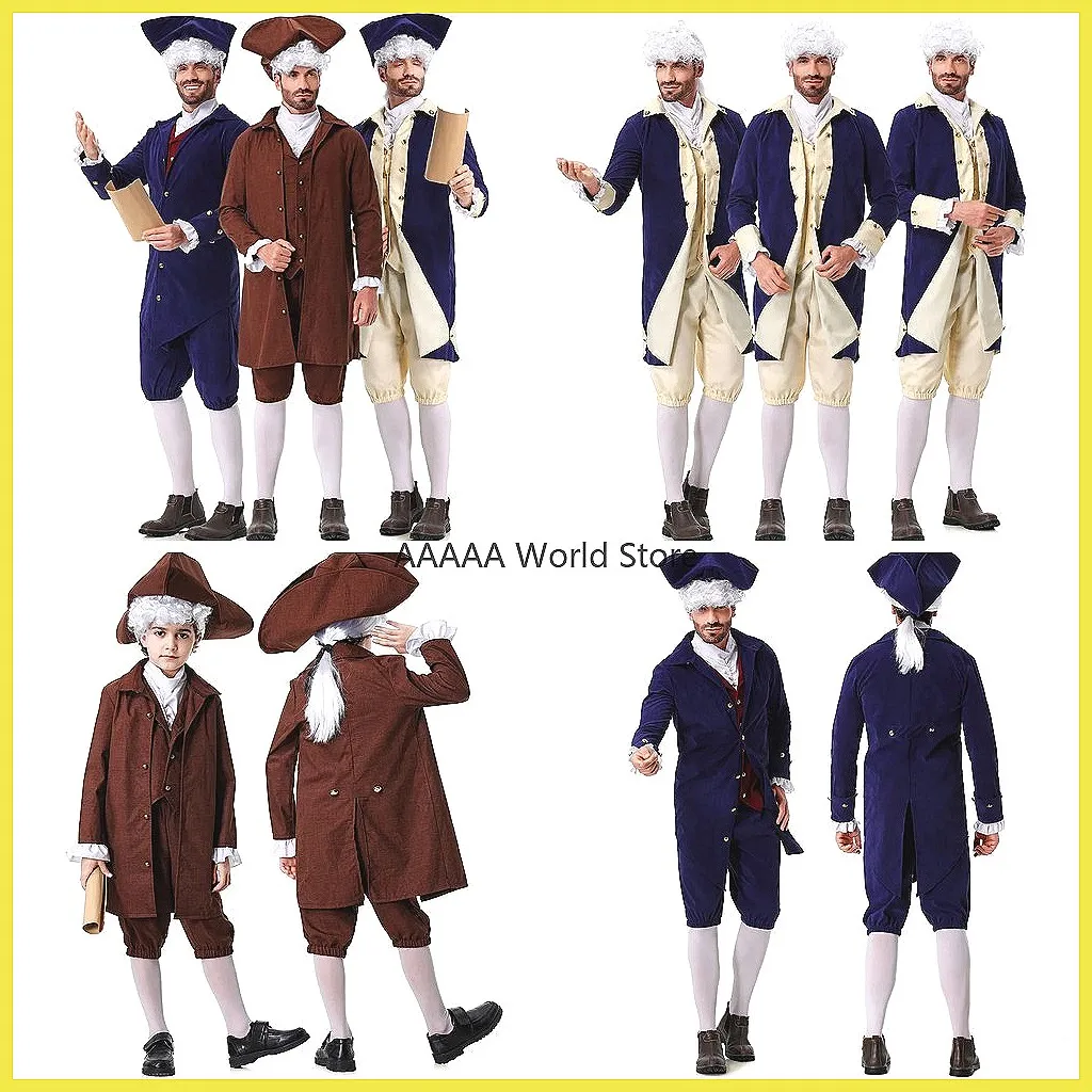 

**Halloween Colonial Costume for Adults: George Washington Cosplay Gentleman Uniform**