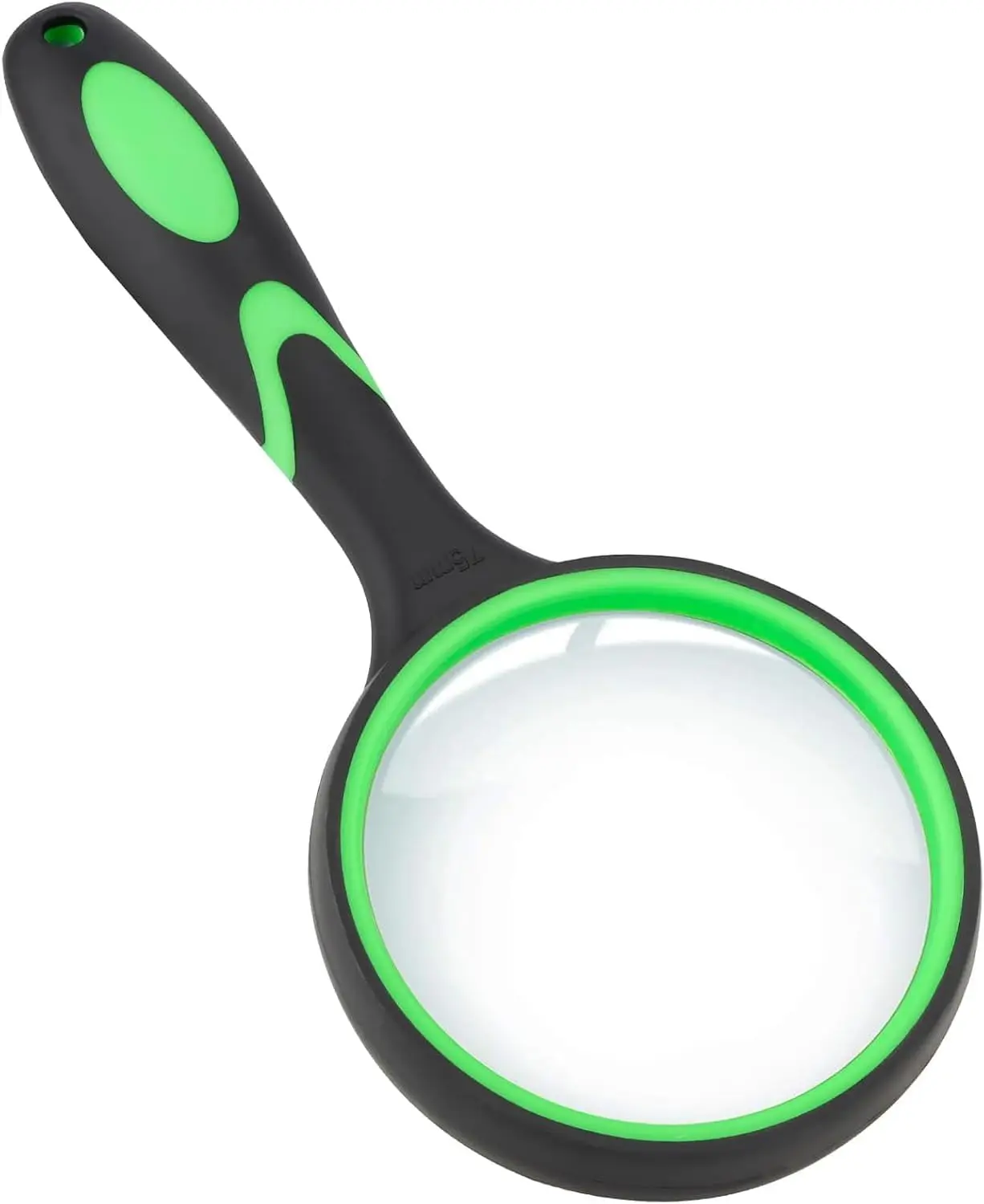 

75mm Handheld Magnifying Glass with Soft Grip for Reading, Seniors & Kids Nature Exploration