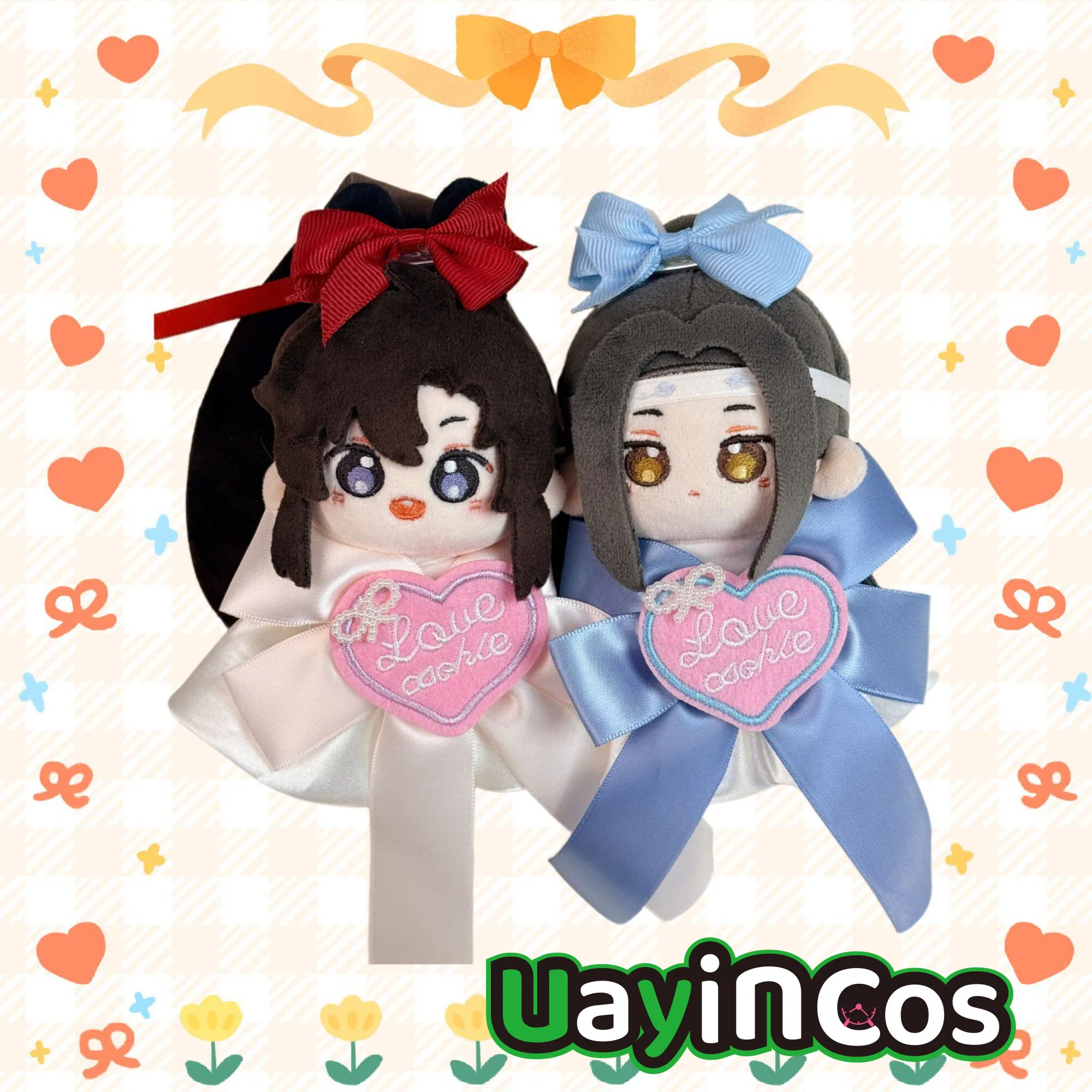 

In Stock 2pcs 10cm Original Wei Wuxian Lan Wangji MDZS Grandmaster of Demonic Stuffed Plushies Doll Keychain Clothes Anime Toy K