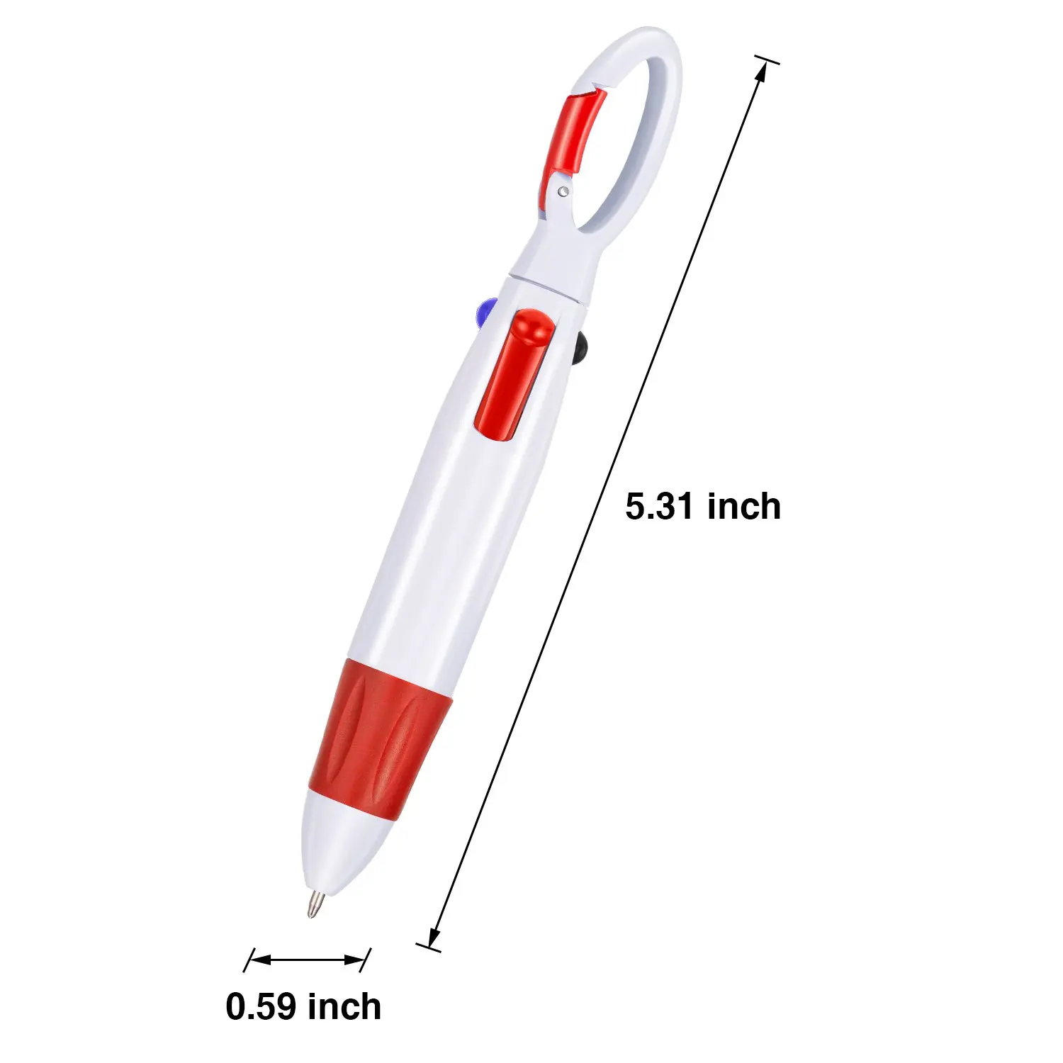 Penna A navetta con pulsante da alpinismo in plastica da 36 pezzi penna A sfera retrattile 4 in 1 penna multicolore con portachiavi con chiusura