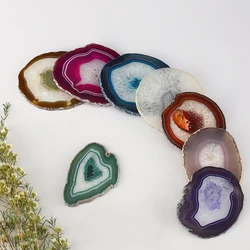 Colorful Natural Agate Geode Polished  Crystal Slice Stone DIY Pendant Mineral Home Decoration Healing Crystal Stone Slice Gifts