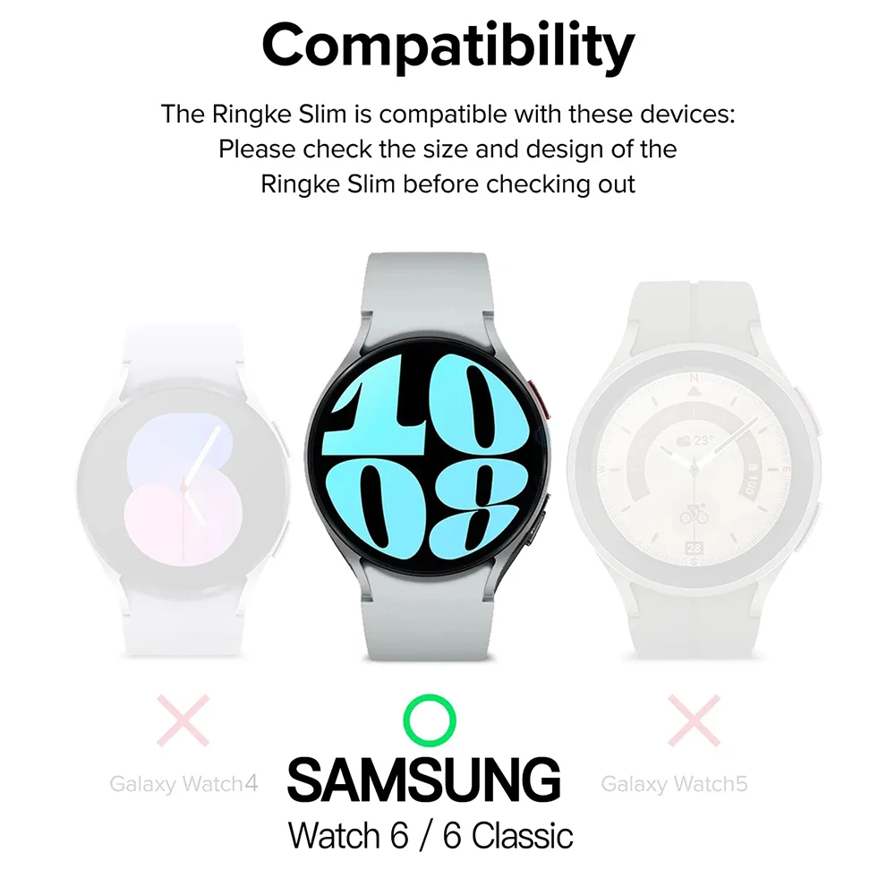 Funda para Samsung Galaxy Watch 6, Protector de pantalla de 40mm y 44mm, parachoques de PC, todo alrededor, Accesorio clásico de 43mm y 47mm