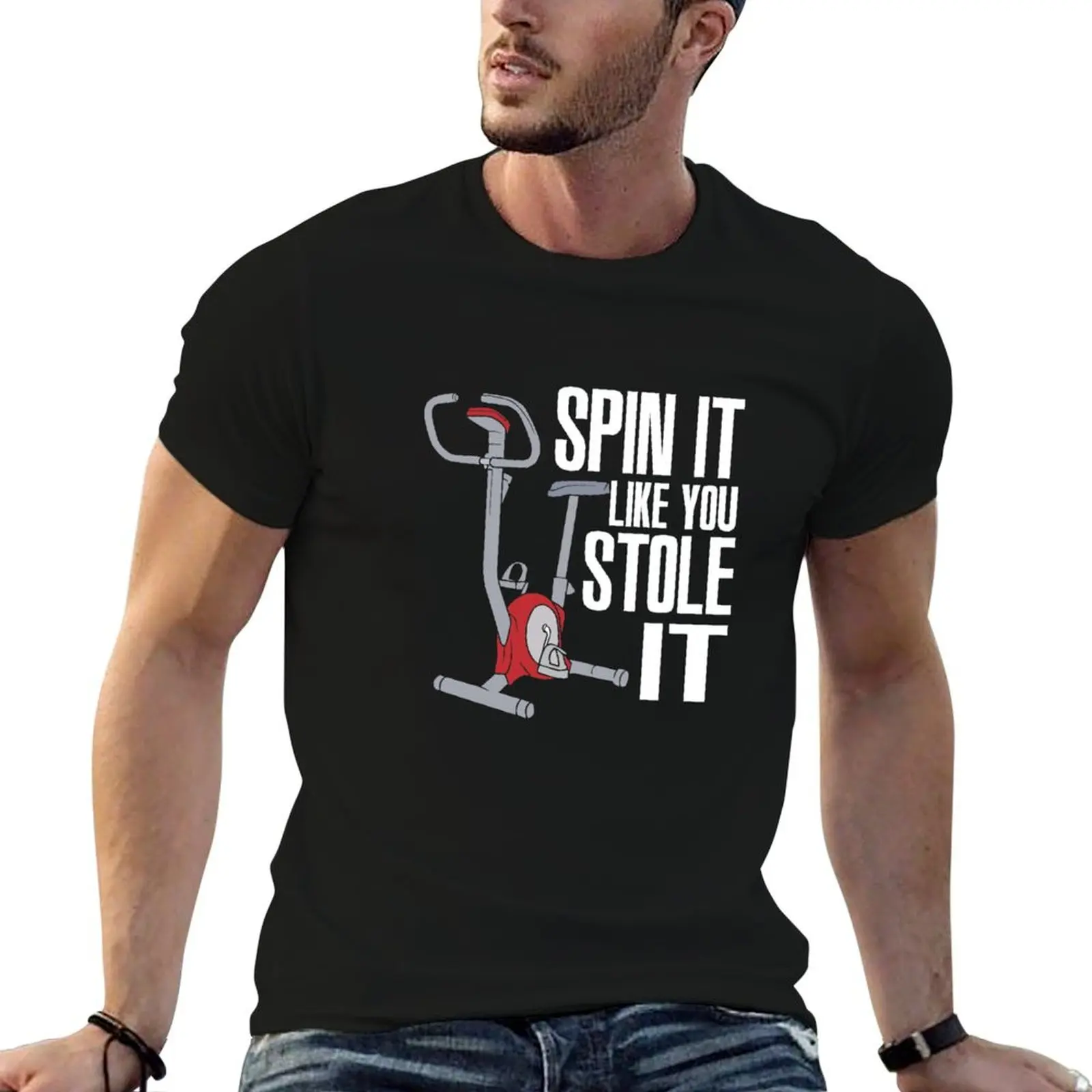 Spin Indoor ciclismo bicicleta entusiasta de los ejercicios camiseta hombre gráfico camiseta de algodón paquete camisetas divertidas Camiseta de algodón