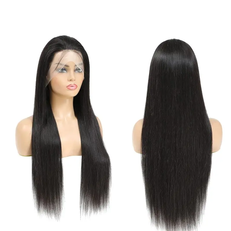 Pelucas rectas de hueso de 30 pulgadas, peluca de encaje 13x6, cabello humano transparente 13x4, peluca Frontal de encaje de cabello humano Remy para mujer prearrancada