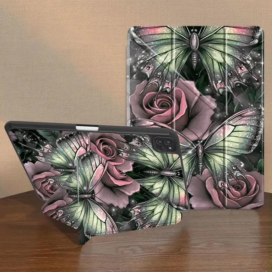 

Чехол-подставка для планшетов iPad Pro 11-го, 10-го, 9-го, 8-го, 7-го поколений, 12.9 дюймов, Mini 6, 7, Air 4, 5, M3, M2, 1, 2, M4, 11 дюймов, Pro 2025 Double