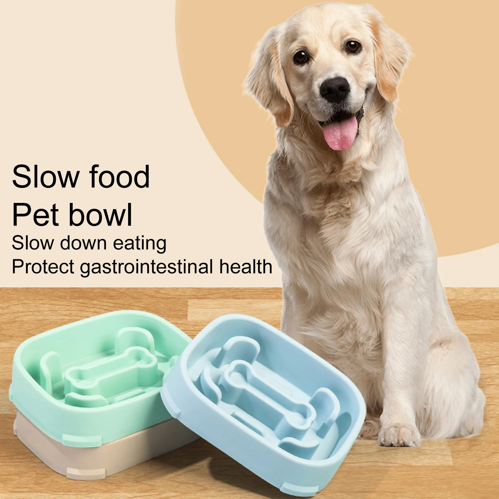 Pet Slow Food Bowl Small Dog Choke-proof Bowl Non-slip Slow Food Feeder Dog Rice Bowl Pet Supplies Available for Cats and Dogs