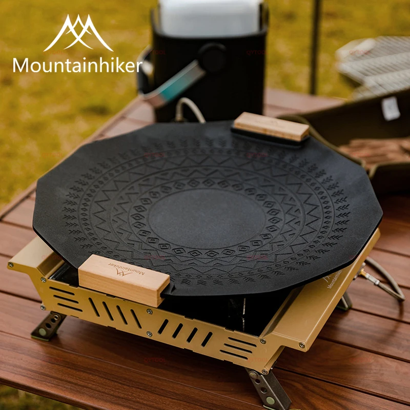 

MOUNTAINHIKER Outdoor Grilling Pan Fire Maple Picnic Portable Non-Stick Baking Pans BBQ Camping Frying Pan Storage Bag for Plate