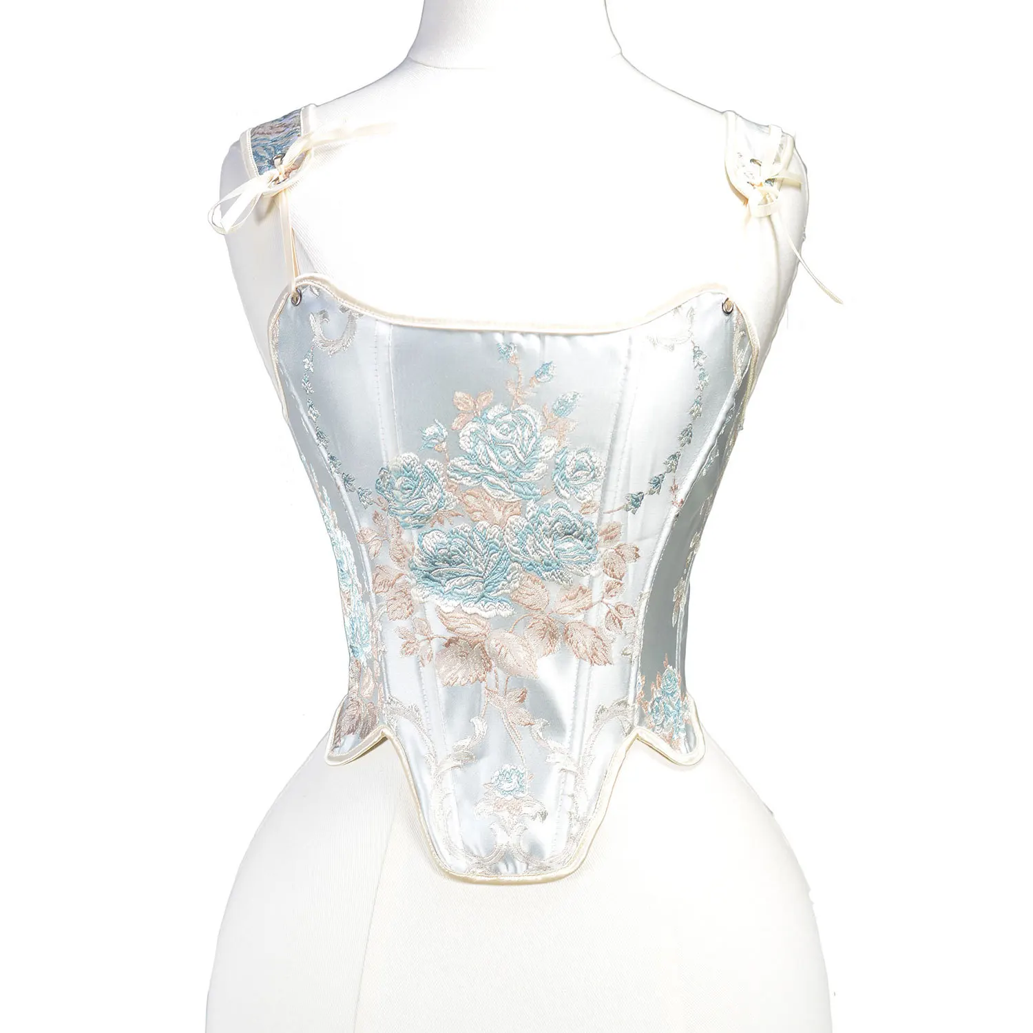 

Винтажные корсеты Victoria, элегантный роскошный корсет с вышивкой, топ, сексуальные женские корсеты высокого качества на талии, утягивающие бюстье розового и синего цвета