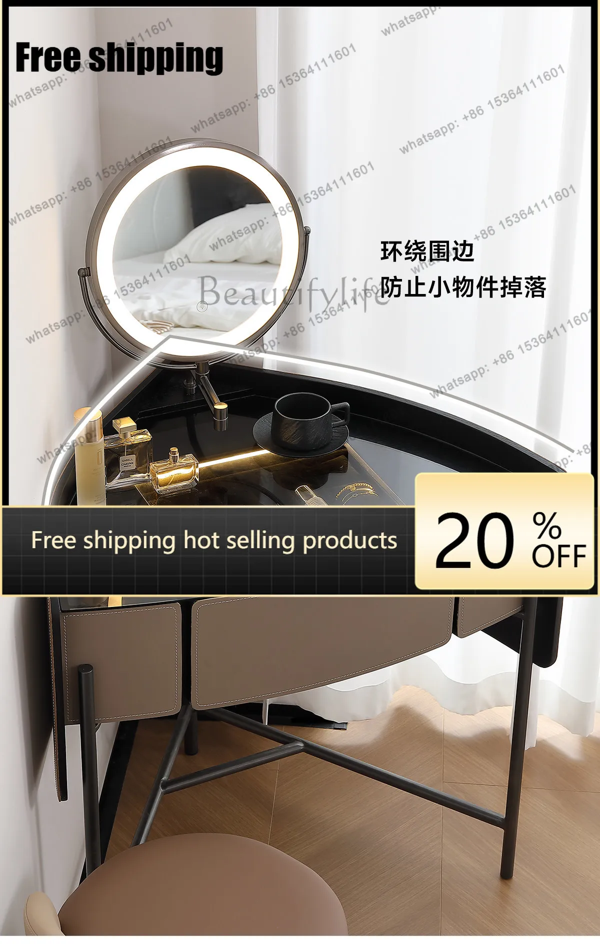 HOT triangular dresser light luxury corner small dressing table small apartment modern and simple
