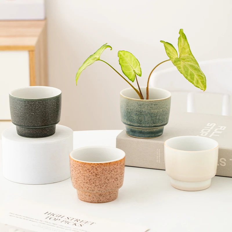 

Retro ceramic vase and pot for flower arrangement, decorative item, high-end luxury accessory, water culture vessel