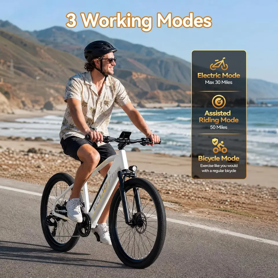 26" Electric Bike for Adults,750W Peak Motor Ebike with 48V Removable Battery,20MPH and 50 Miles Electric Commuter Bike for Men image 6