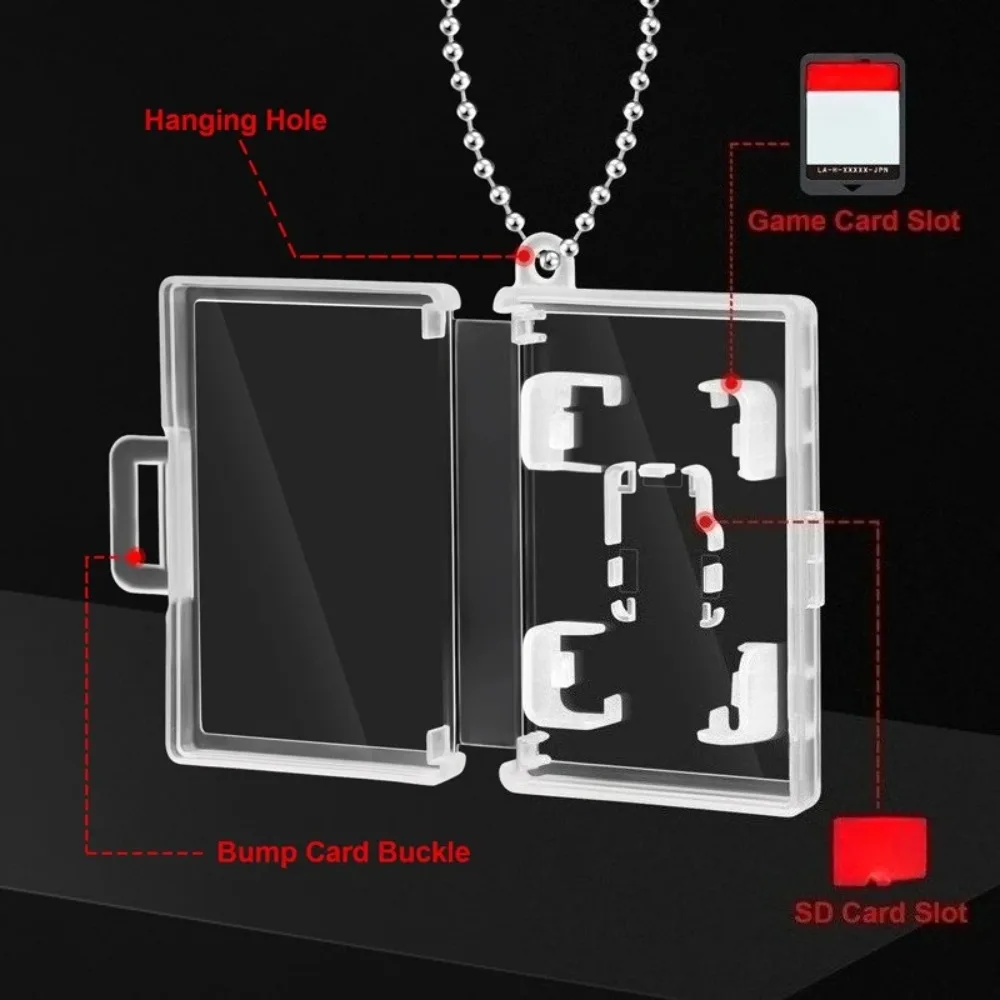 1-5pcs Portable Pocket Game Card Box with Keychain SD Card Storage Display Box Holder for Nintendo Switch Series Storage Case