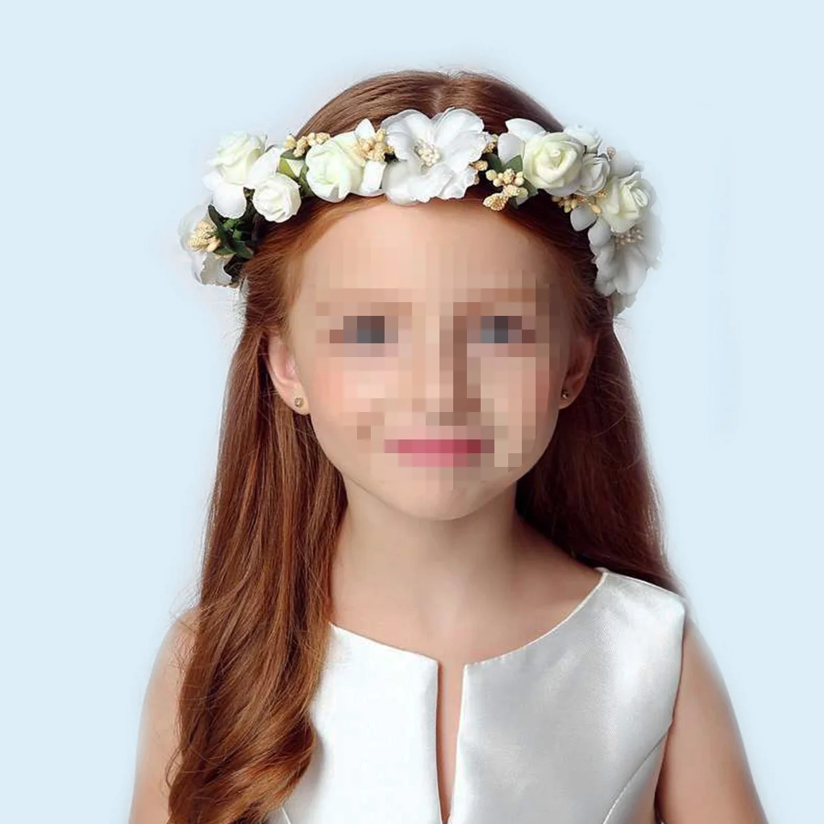 

Stylish Floral Headband Elegant Artificial Flower Crown Hypoallergenic Hair Wreath For Wedding Party Graduation Festival Bridal