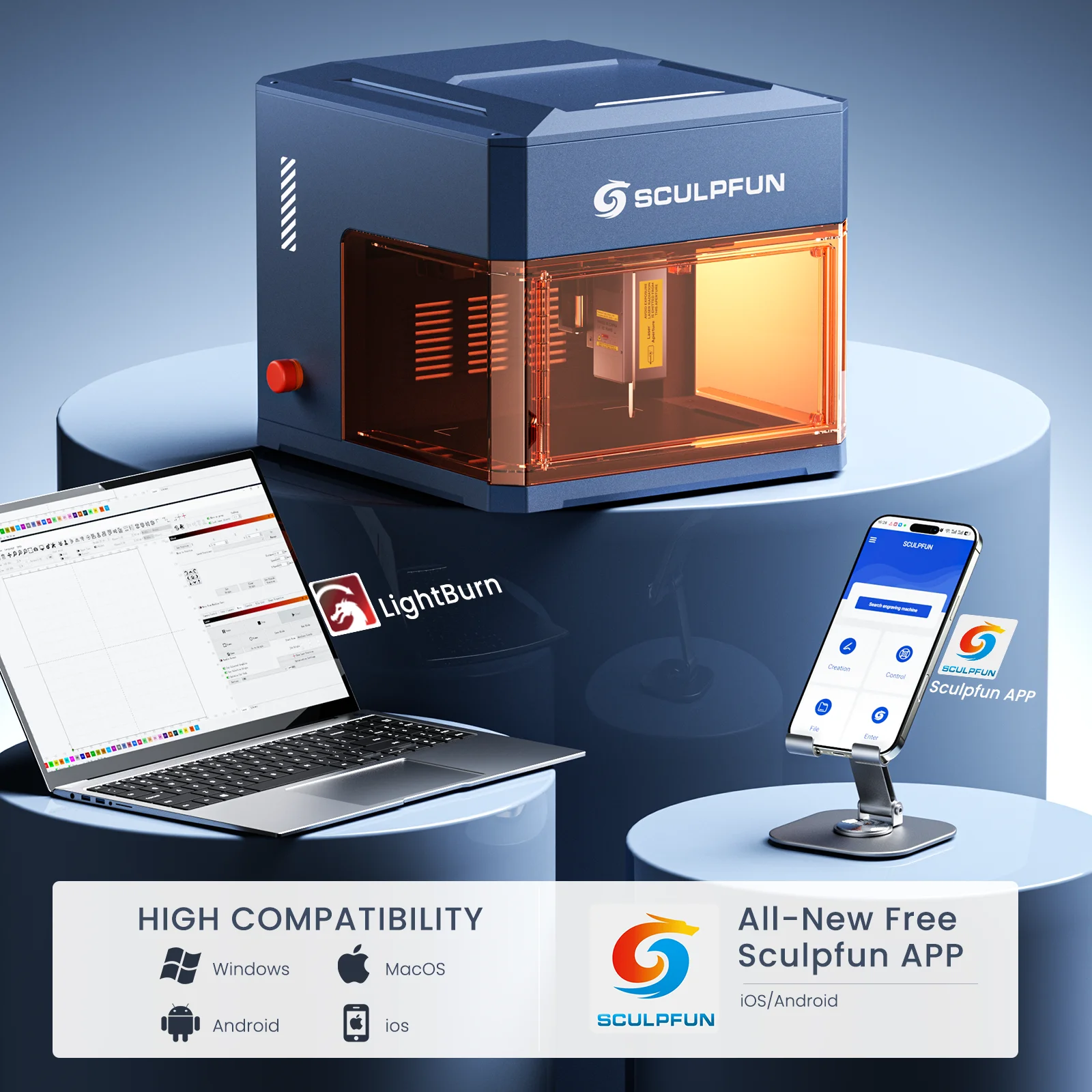 SCULPFUN 12W Diode Laser 1.2W - Industrial Laser Engraver ulasan dan harga