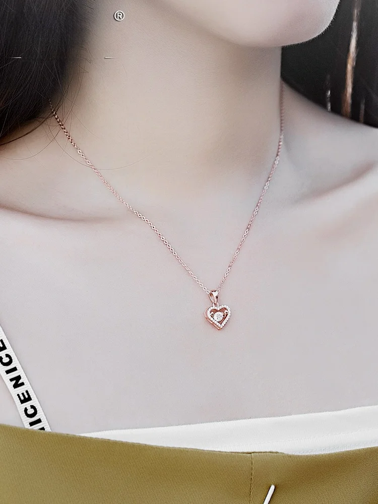 925-sterling-silver-heart-shaped-necklace-for-women-gold-plated-18k-rose-gold-simulated-pendant-multi-color-gold-chain-single