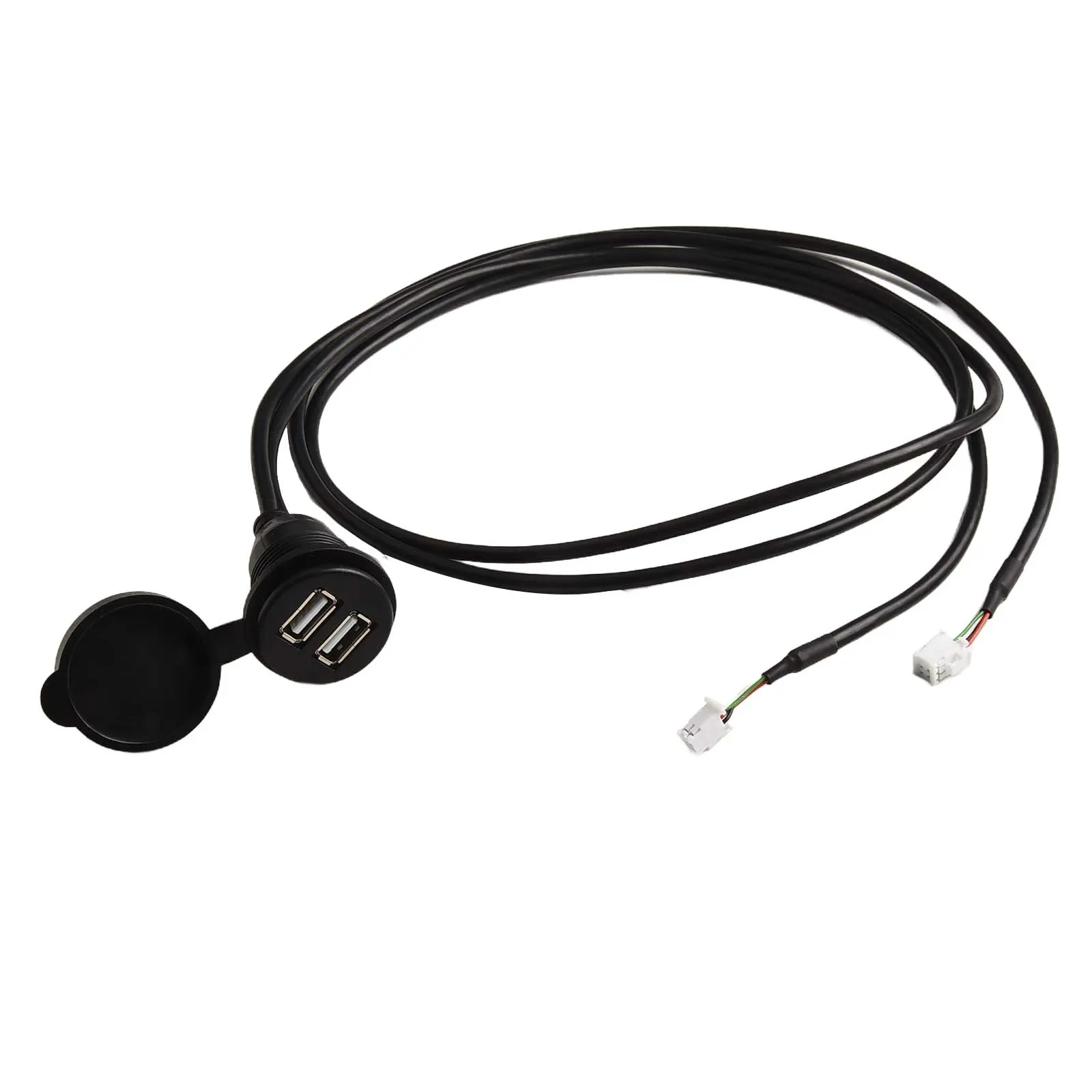 Car Dual USB Socket Base With 145cm Cable For Dashboard Mounting Supporting 4pin+6pin Standard And Broad Vehicle Compatibility