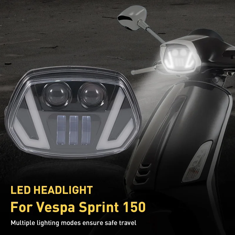 

LED Headlight Headlamp With Yellow Turn Signal Light Headlight For Vespa Sprint 150 GL / Super GTR