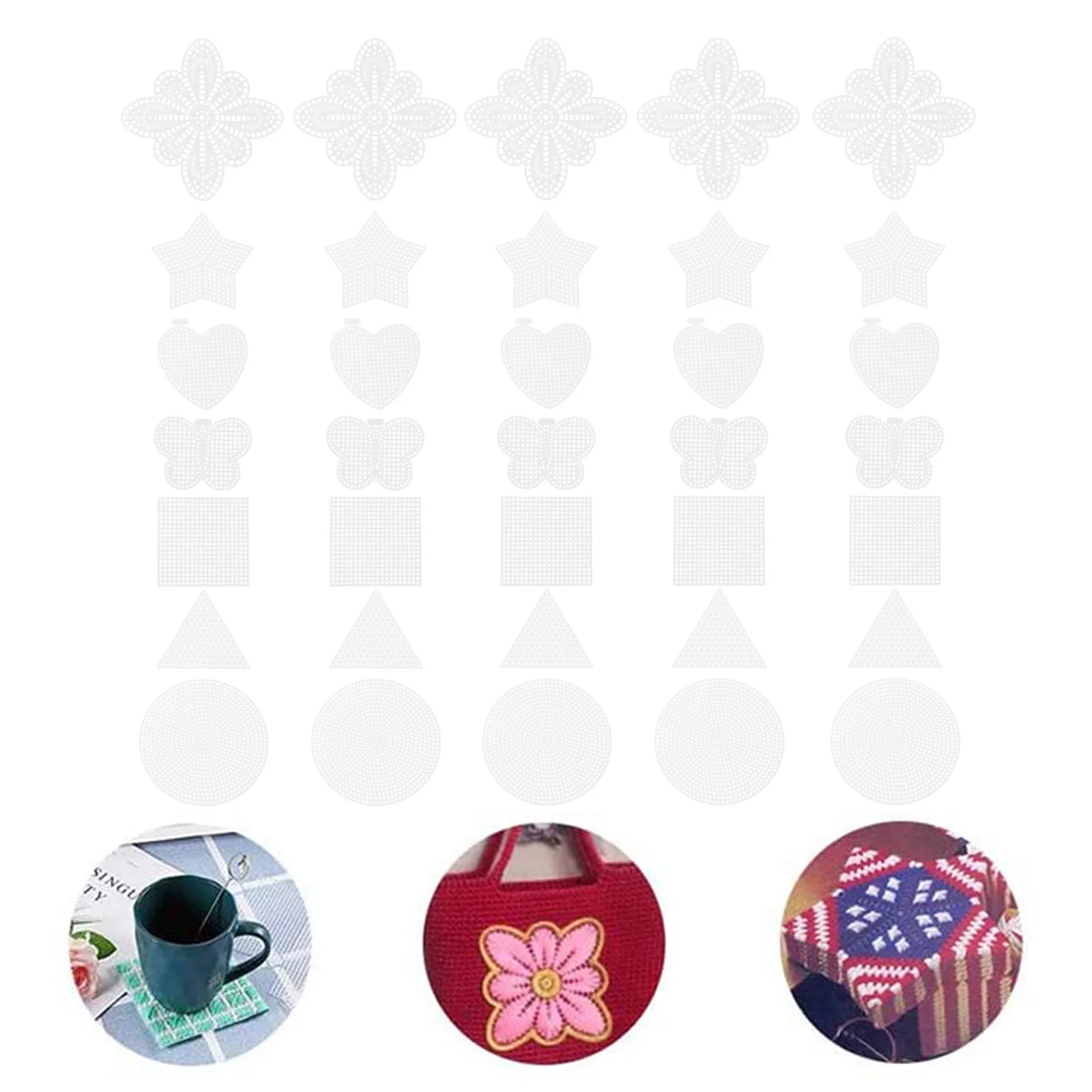 70 ورقة عبر غرزة شبكة التطريز الحرف DIY المواد ختم عبر غرزة البلاستيك #4