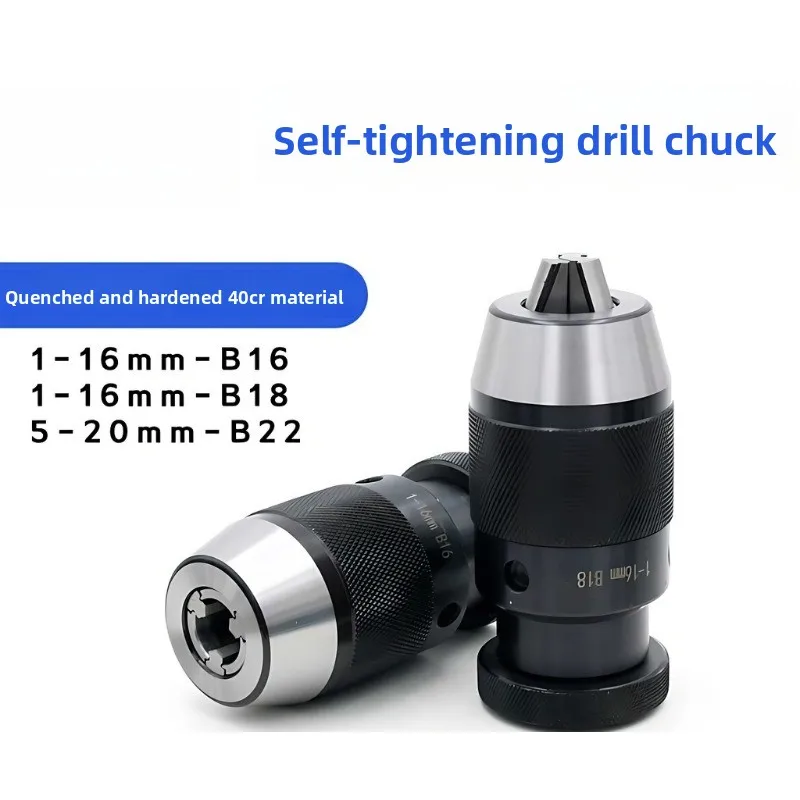 Self Tighten Drill Chuck 0-13mm B16 MT2-B16 Arbor Self Locking Lathe Drill Bit Holder For Bench Drill Milling Machine Tools