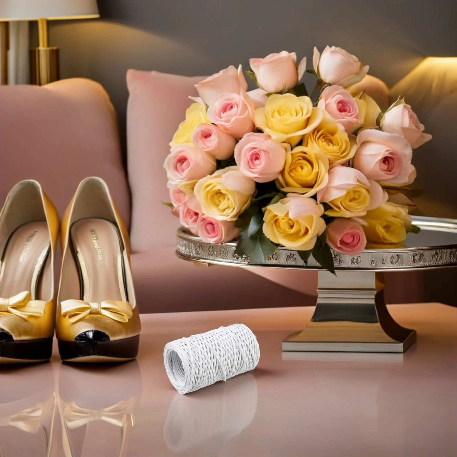 2 Rolls 50M White Floral Wire for Gardening Climbing Plants - Multipurpose Flower Arrangement and Garland Wire Ties