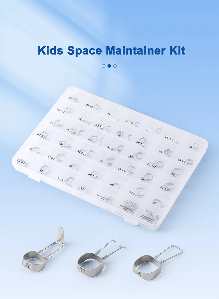 AZDENT Dental Orthodontic Kids Space Maintainer Kit Bands 59 Stück # 23- # 42 mit 40 Stück Drähten aus Edelstahl – Detail 1