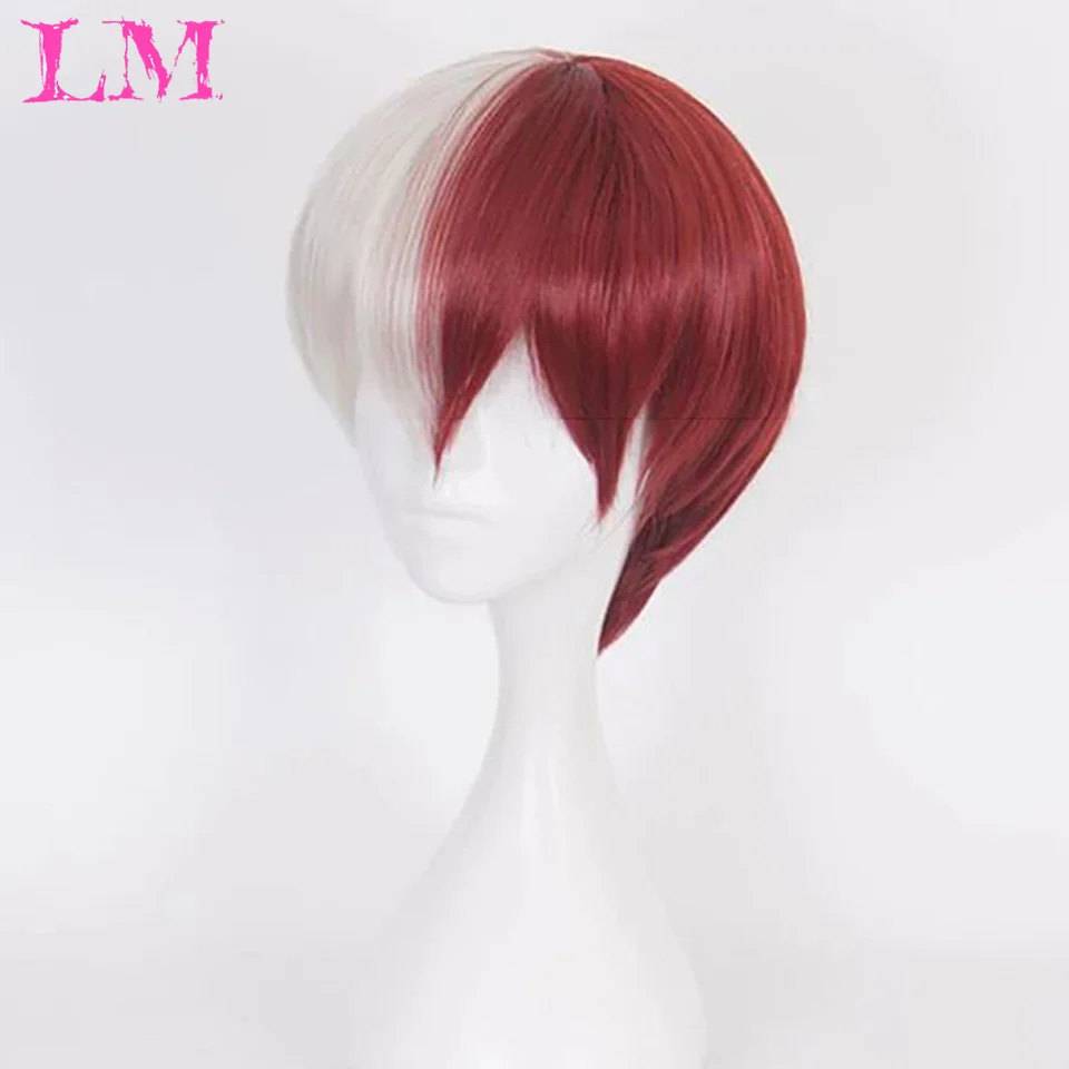 LM Synthetic Black Wigs Men's Short Straight Wigs with Bangs Blonde Mixed Cosplay Anime Wig Fashion Pixie Cut Daily Use Wigs