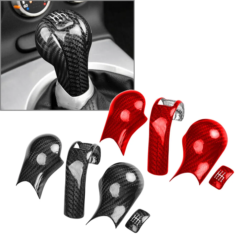 

4Pcs Carbon Fiber Car Manual Gear Shift Knob Cover Decoration Trim For Nissan 350Z Z33 2003 2004 2005 2006 2007 2008 2009