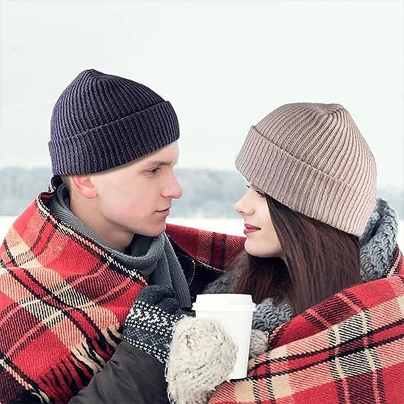 Autumn and winter new plush hat thickened warm hat knitted wool hat thickened couple set head cap men and women universal