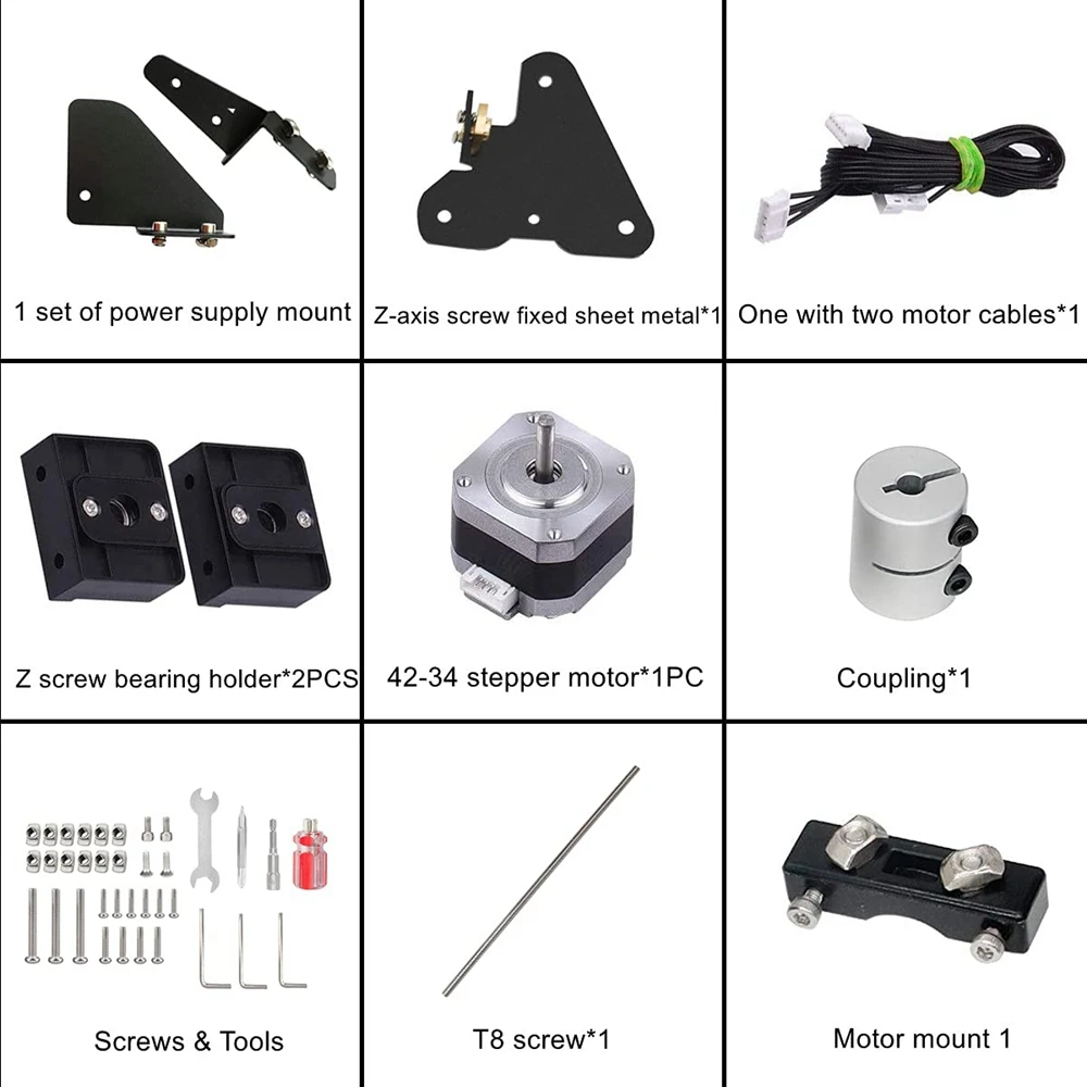 Imagem -06 - Kit Duplo da Elevação da Linha Central z com o Motor Deslizante do Parafuso para o Ender de Creality Ender Pro Ender Peças da Impressora 3d v2