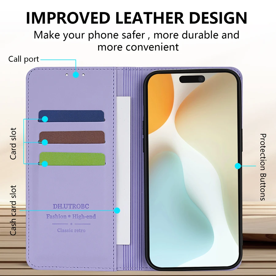 Wallet Skin friendly Card Slot Strong Magnetic Flip Leather Case For iPhone 15 Pro Max 14 Plus 13 Mini 12 11 X XR SE 2022 8 7 6s