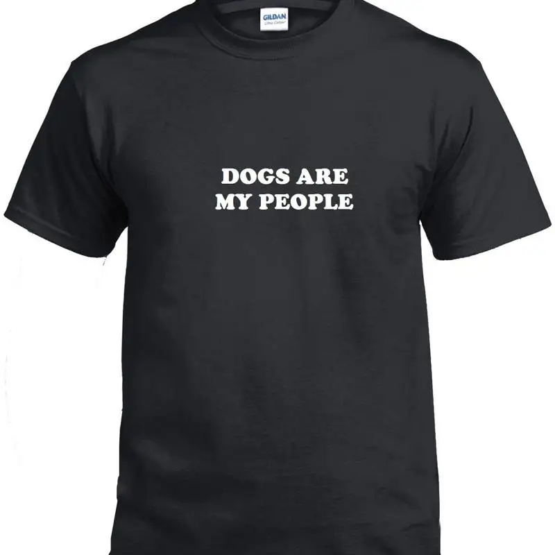 تي شيرت Dogs are My People المضحك باللون الأسود والأبيض من القطن لمحبي الحيوانات #1