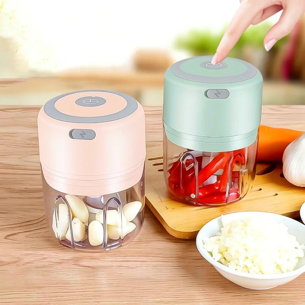 Wireless Mini Food Processor Portable Electric Garlic Press Vegetable Mincer Rechargeable Kitchen Utility For Cooking Prep