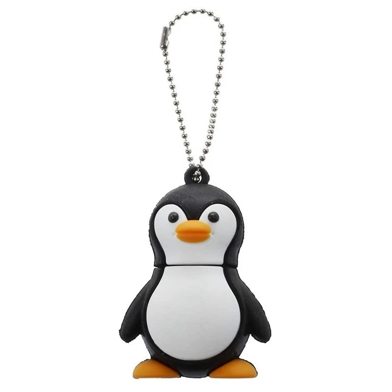 Novedad Cute Baby Penguin USB 2.0 Unidad flash Dispositivo de memoria de datos - Blanco y negro, 2 piezas