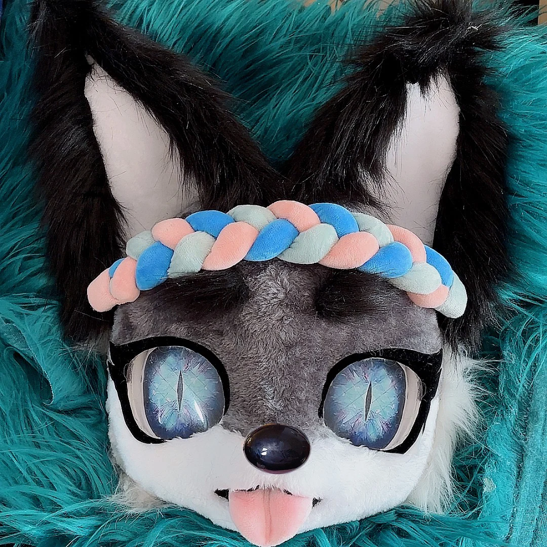 

Magnetic Furry Braided Headband Hair Band Fursuit Accessory DIY Kig Kemono Realistic Universal Animal Costume Prop