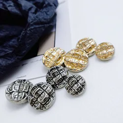 10pcs 15mm 18mm 20mm 23mm Sewing Metal Round Buttons Vintage Silver Gold Clothing DIY Button