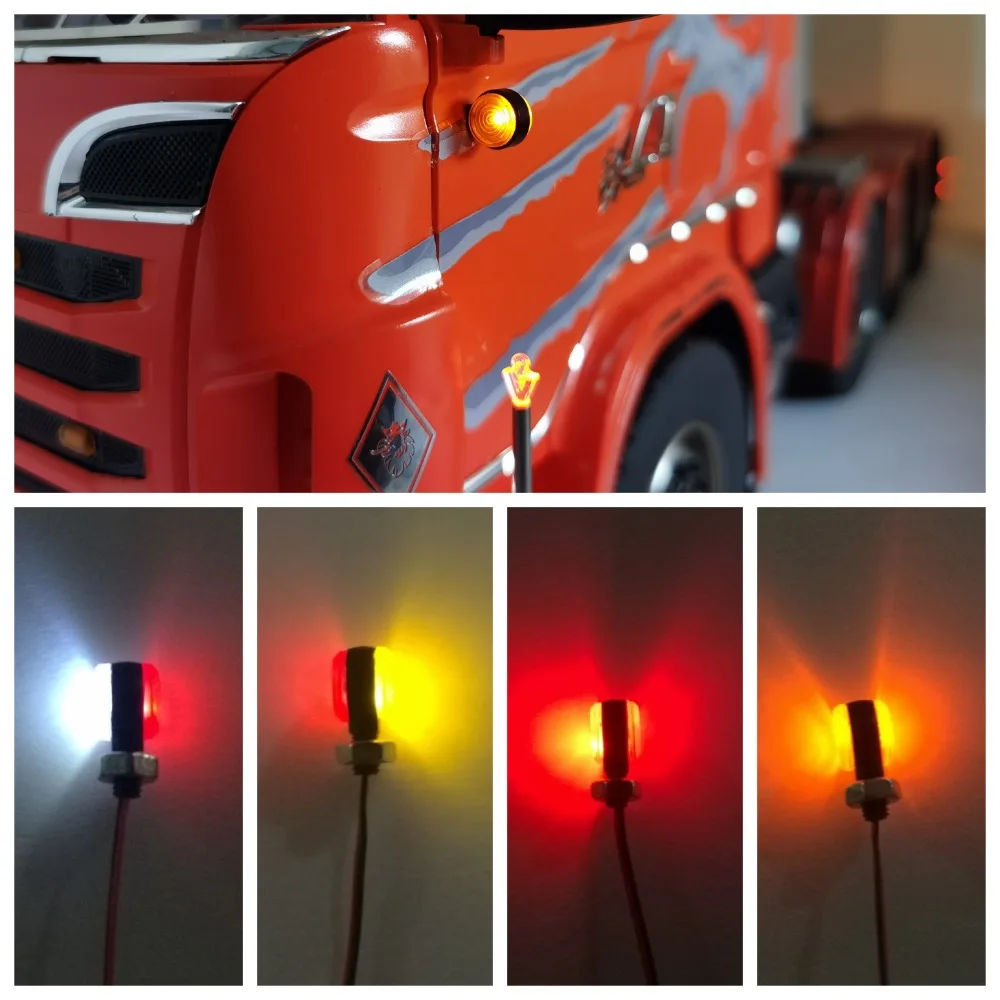 For 1/14 Tamiya RC Truck Tractor Outline Marker Lamps Clearance Side Lights 56360 SCANIA MAN TGX Actros RC Cars Upgrade Parts