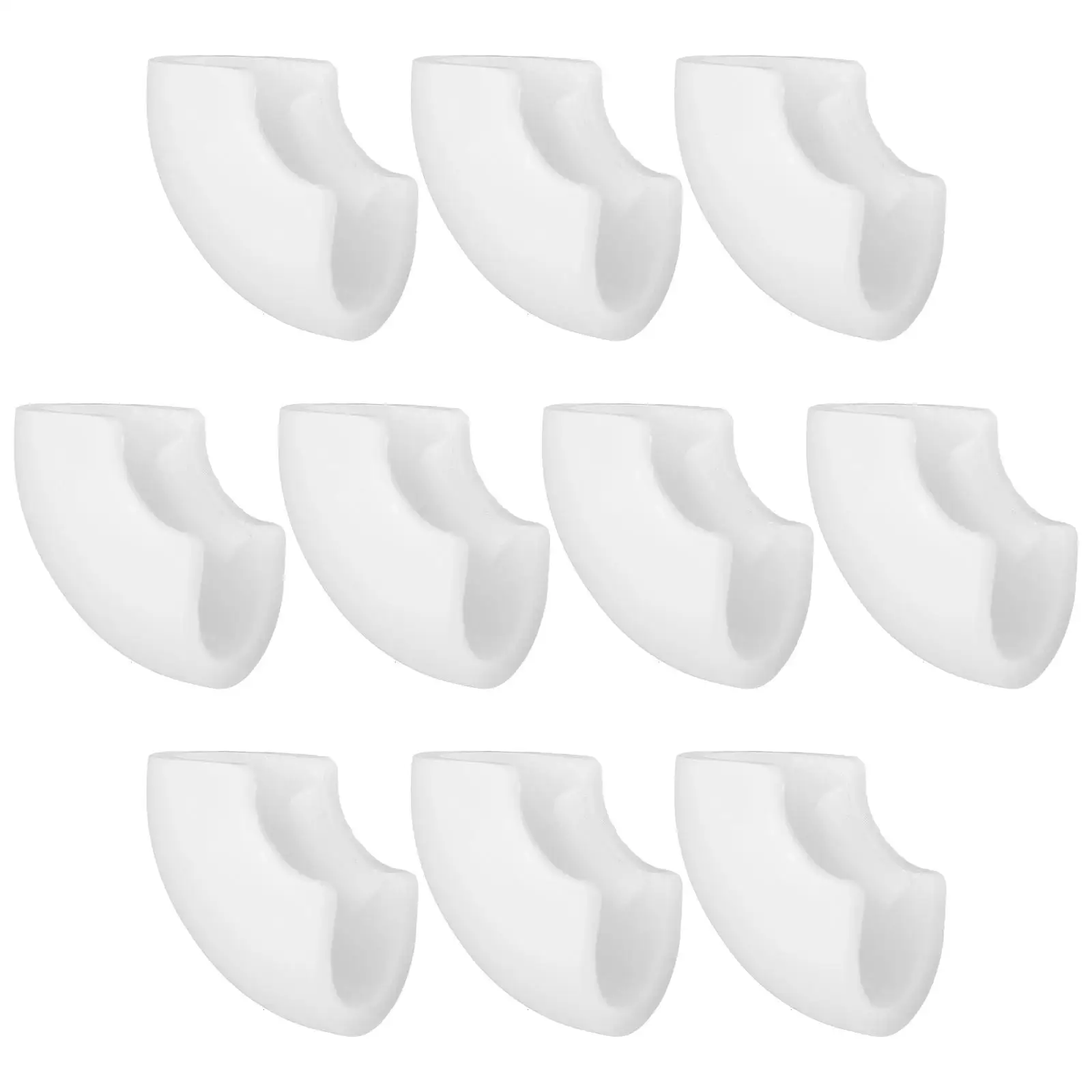 

10 Pcs Chair Foot Pads 10MM White Black Split Tube Anti Skid Scratch Proof Plastic Protectors for Furniture Hardwood Floors