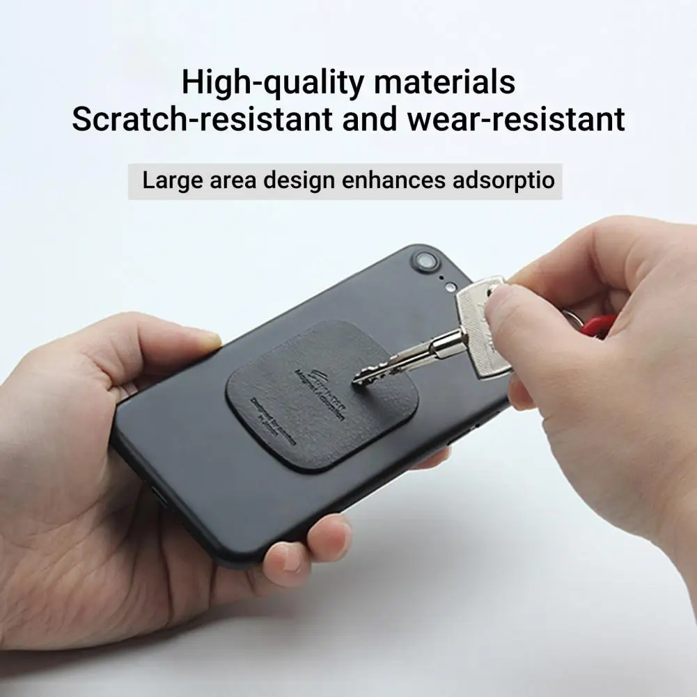 2Pcs Practical Lightweight Magnetic Iron Sheet Sticker Universal Smart Phone Magnetic Metal Plate Wear-resistant