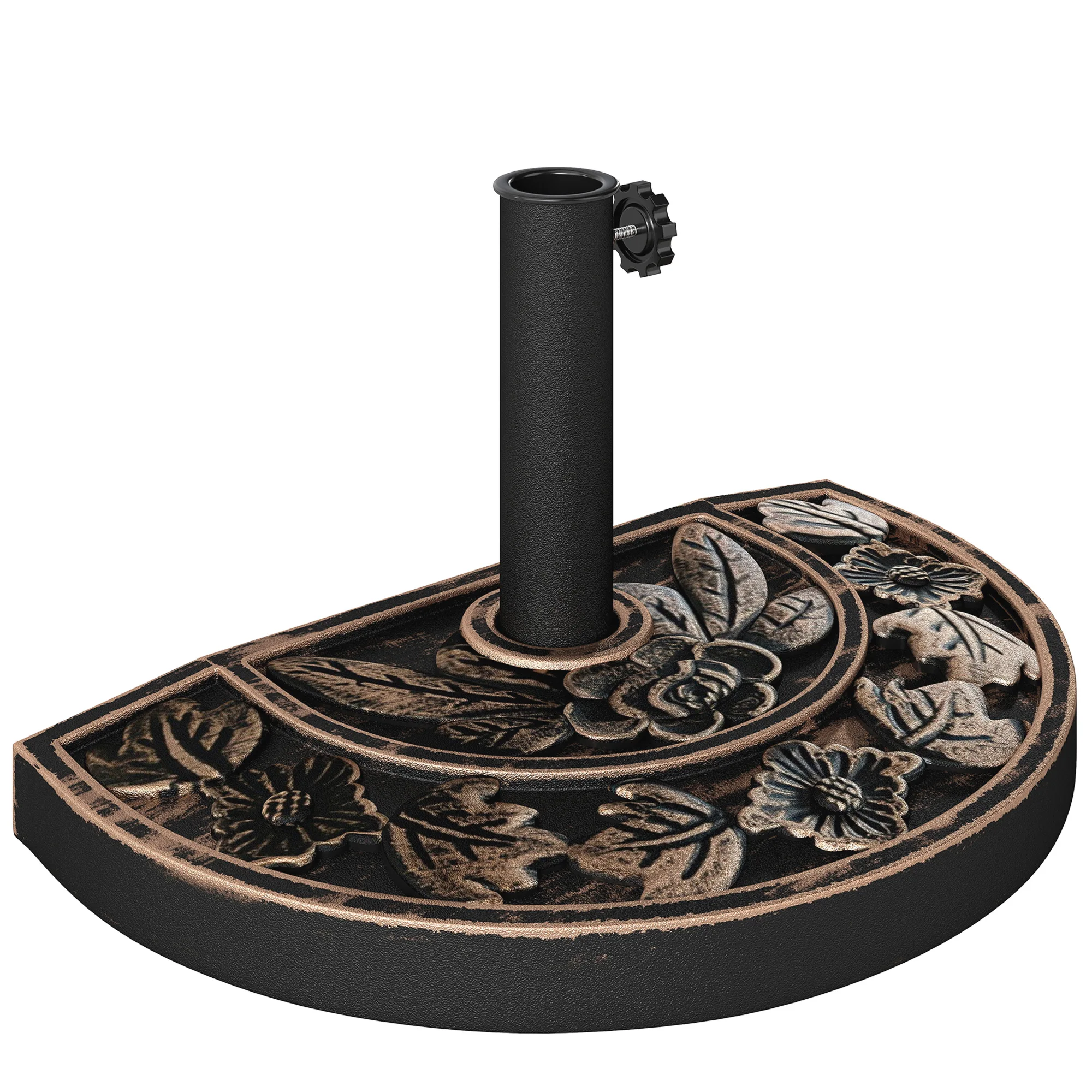 Outsunny Base de Sombrilla Peso 9 kg en Forma de Semicírculo 50x31x32 cm Bronce