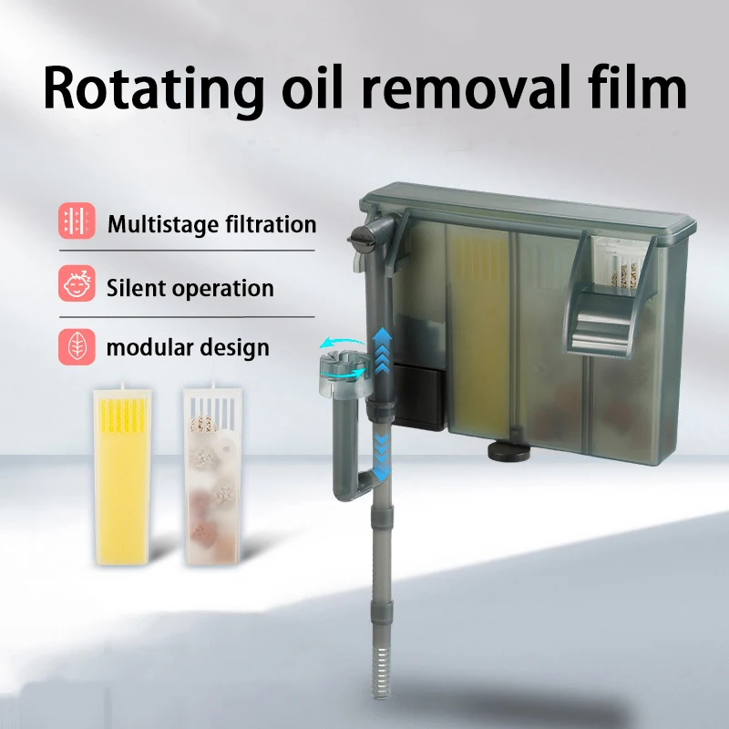 

Фильтры для аквариума, внешний аквариумный фильтр, водопад, подвесной кислородный фильтр, машина для удаления аквариумной масляной пленки «три в одном»