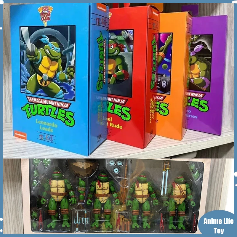 

Hot Original NECA Turtles Figure Leo Raphael Michelangelo Donatello Suit Casey Jones And Foot Soudier Anime Action Figure