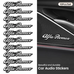 3D Car Stereo Speaker Badge Adesivo, Acessórios Decalque para Alfa Romeo, Stelvio, Giulietta 156, 159, 147 Mito, Tonale GT