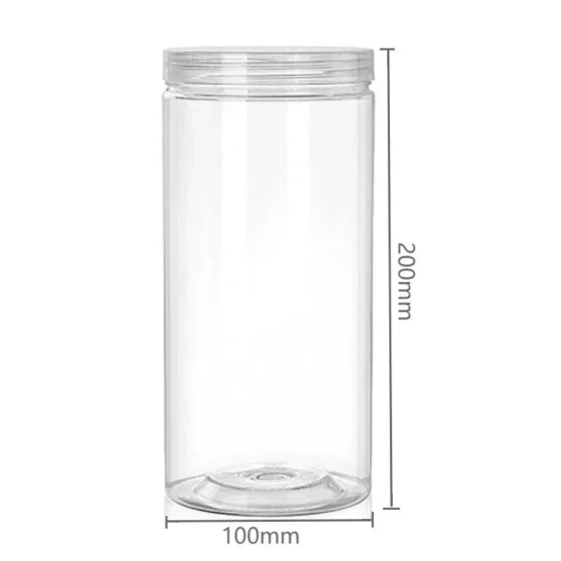 8Pcs Clear Storage Jar Plastic Sealed Jars For Candy Dried Fruit Seasoning Honey Empty Cosmetic Containers Kitchen Organizers