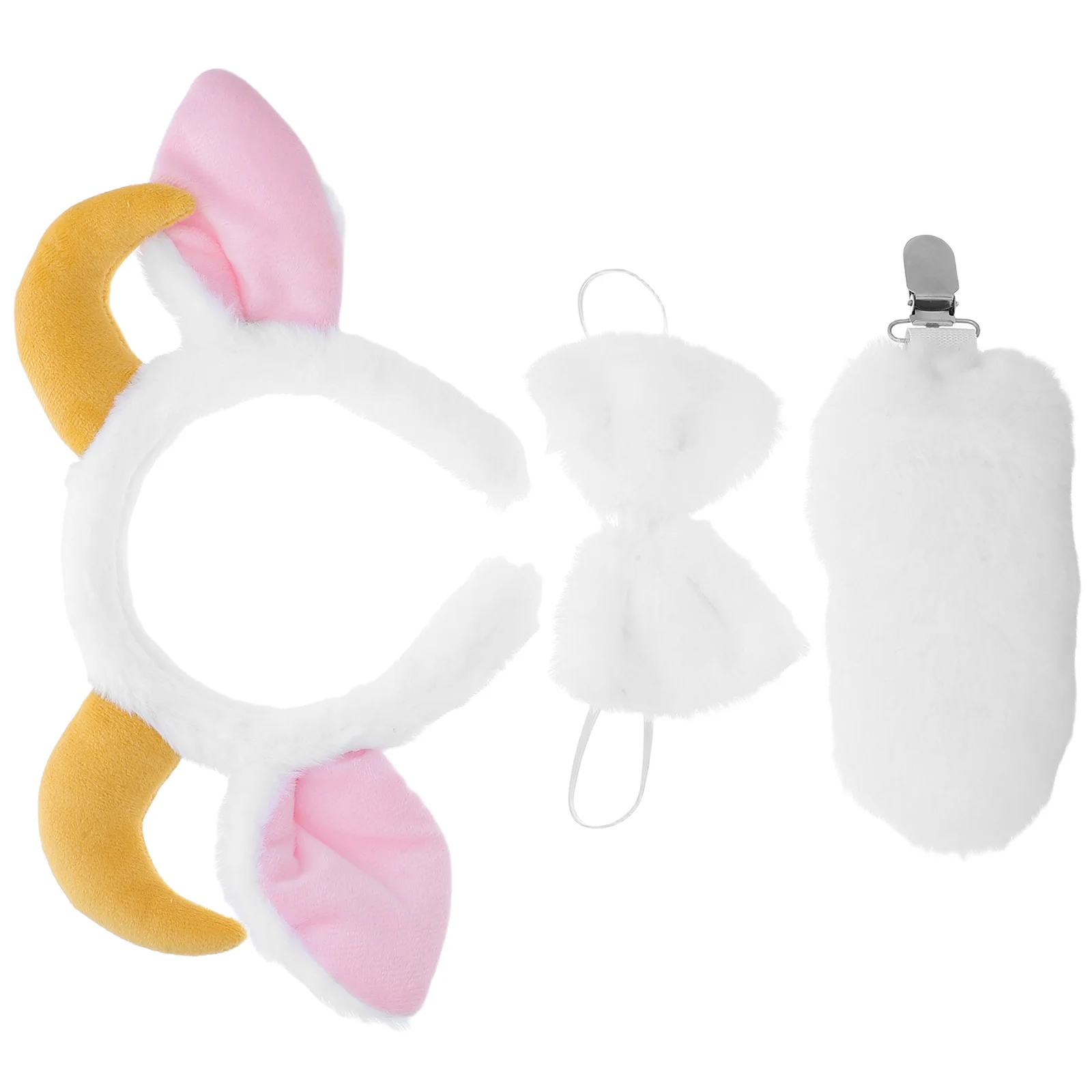 1Set Realistic Sheep Ears Headband Horn Accessory Halloween Christmas Cosplay Party Dress Up Lamb Costume Kids Adults