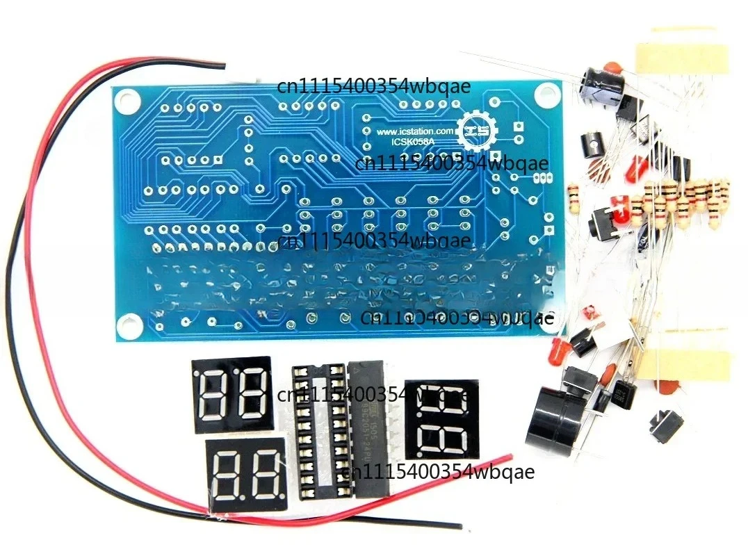 ZOCI-FOR-6 Bits Digital Clock Electronic Kit AT89C2051 Chip FR4 PCB With Buzzer, Replacement Parts