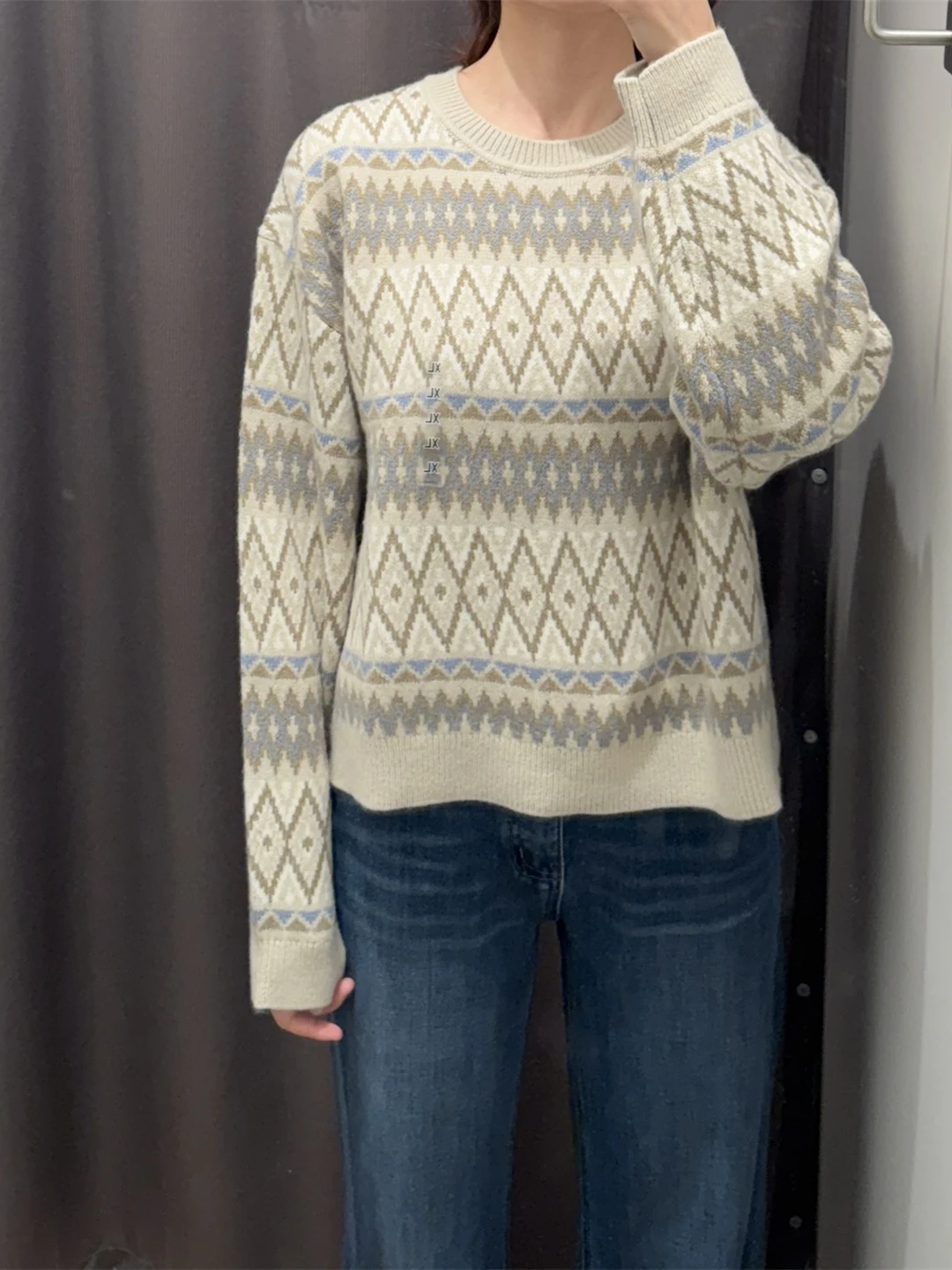 

Retro Sle round Ne Knitted Sweater Color Blo Long Sve Women's Faion Commute Sle Warmth Autumn Winter New Arrival