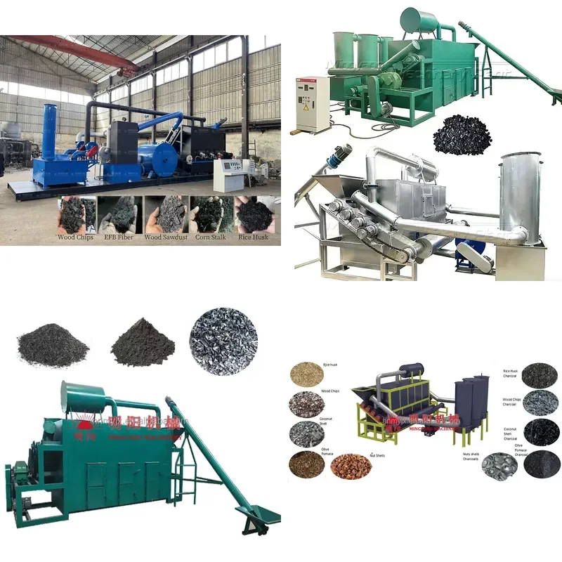 2026 CE Continuous Hydrothermal Carbonization Biochar Machine Horizontal Charcoal Retort Kiln Motor Wood Vinegar Furnace for