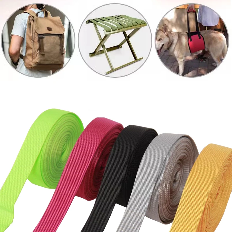 6M*25mm Colorful PP Webbing Strap Ribbon Band Tape Dog Collar Harness Backpack Bag Belt DIY Webbing Sewing Accessories